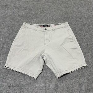 Sperry Chino Shorts Mens 34 Light Grey SP645SAM 7 Inseam Flat Front Stretch